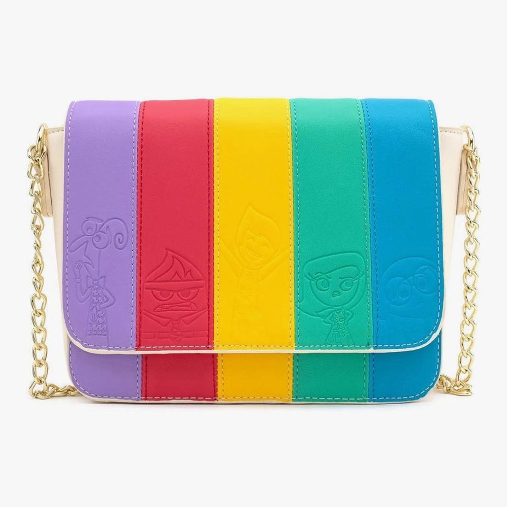 Loungefly Pixar Inside Out Mixed Emotions Rainbow Crossbody Bag